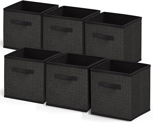 Miniatura 1 de Nestl Contenedores de almacenamiento plegables, cubos organizadores de almacenamiento de 6 cubos, cubos de almacenamiento de tela, cesta de