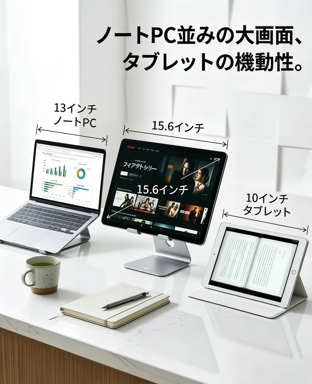Amazon.co.jp: MESB3Pro Android 14 タブレット 15.6インチ 大画面 wi 