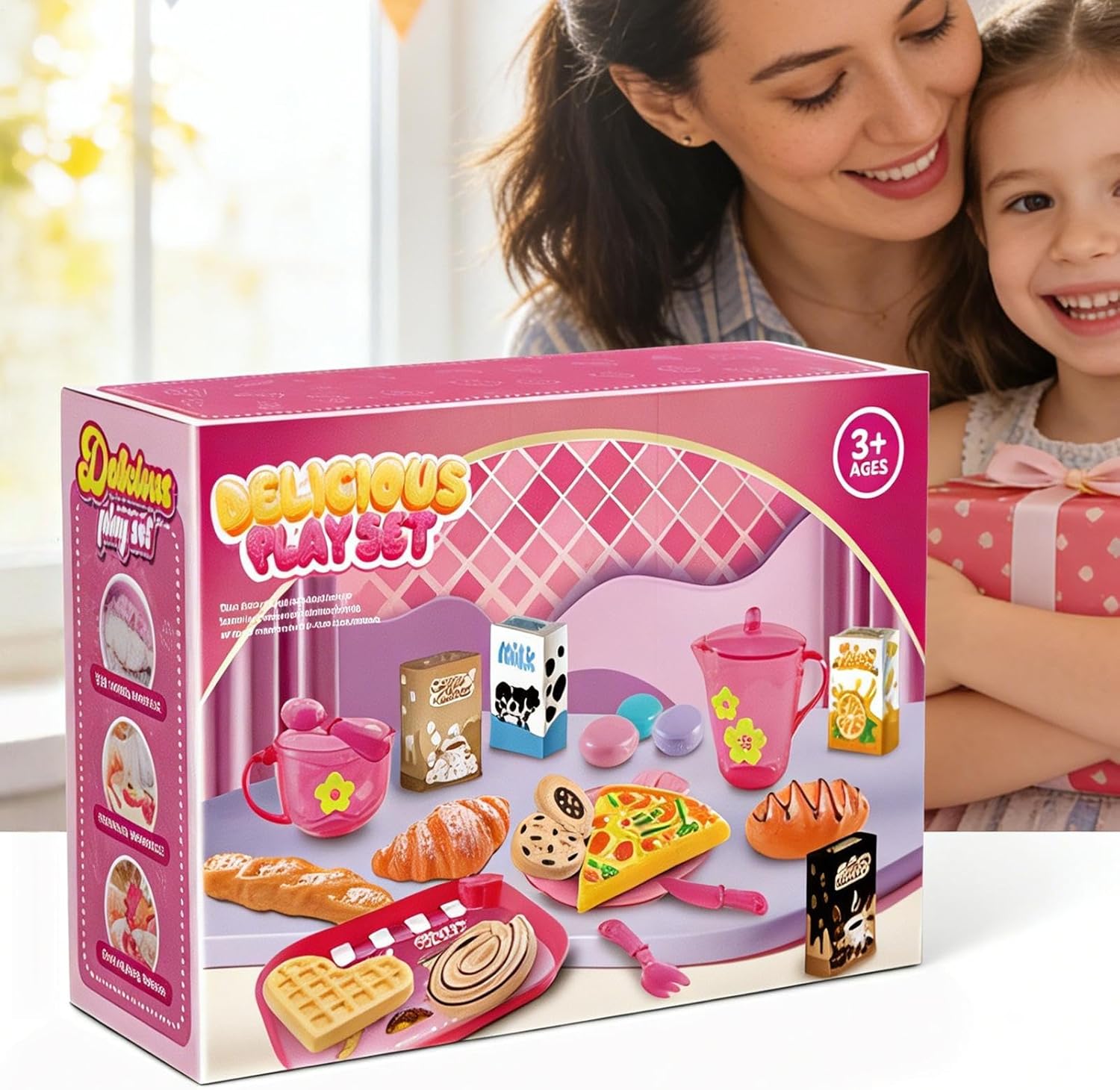 Kitchen Toy for Girl - Mini Safe Tea Game | Accessory, Interactive Children Early Learning Cognitive Development, Colorful Small Pretend Play Kitchen Set with Miniature Teapot