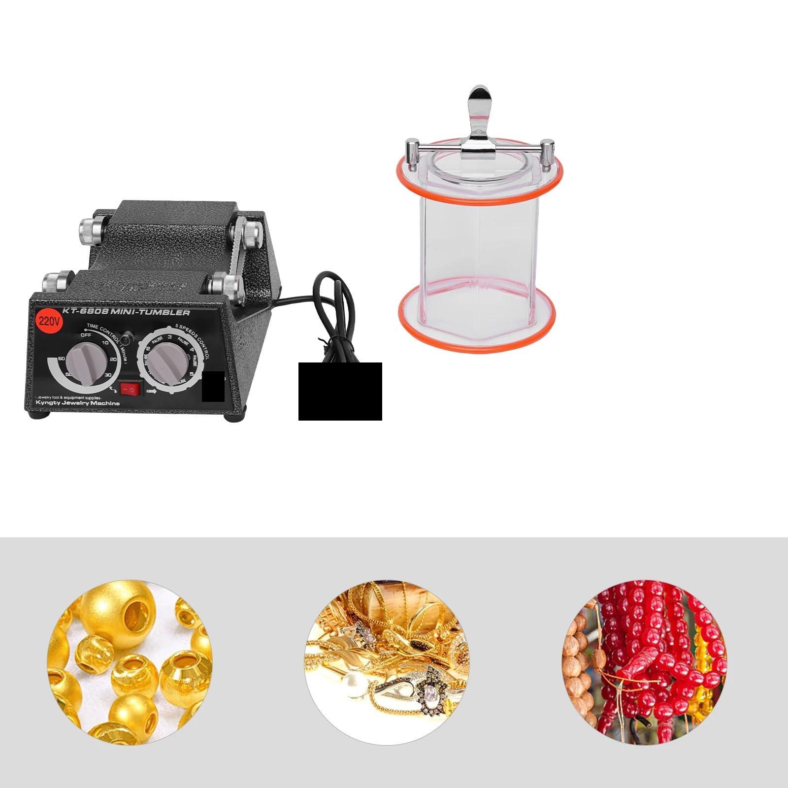 Polierschleifmaschine, Schmuck-Rotationspoliermaschine, Mini-Poliermaschine mit trommel und Polierkugel