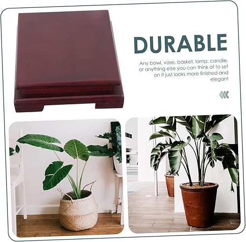 Miniatura 5 de Yardwe Soporte de base para maceta, soporte original para plantas, base de artesanía de madera, decoración de pecera, soporte para maceta, bonsái,