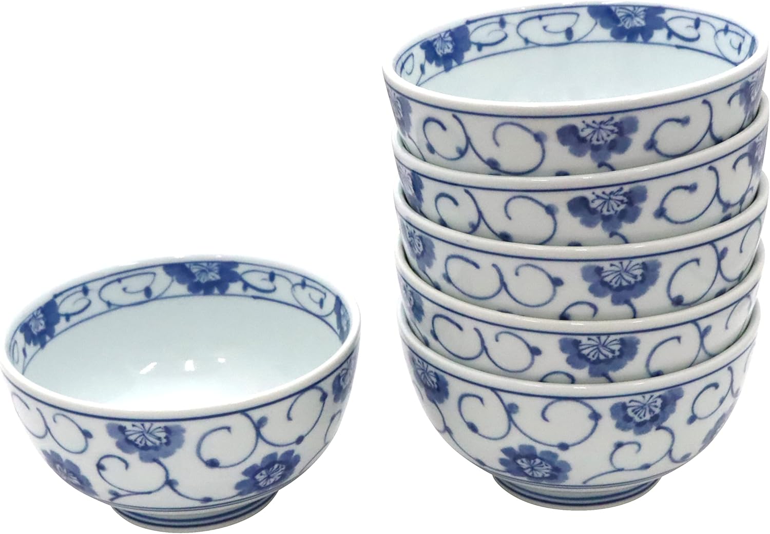Mino Ware (Amazon.co.jp Exclusive) (Commercial Set) Long-established Set Meal Restaurant Donburi Kyodon Sometsuke Yuka 5.0 Kyodon 6 Pieces