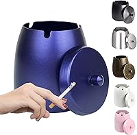 Vista 1 de Cenicero, Cenicero Grande para Exteriores con Tapa, Cenicero para Patio Exterior, de Acero Inoxidable, Resistente al Viento, Sin Humo, para Balcón