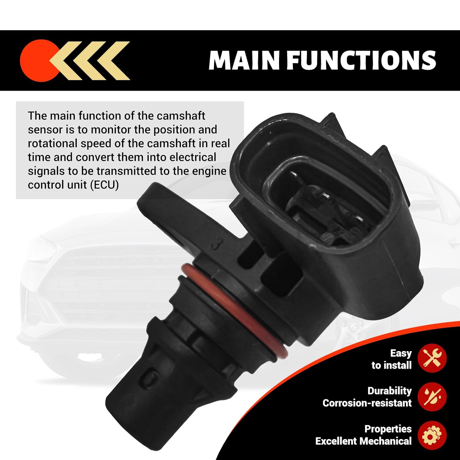 2-Pack 39350-2E200 Camshaft Position Sensor Compatible with 2017-2024 Hyundai Elantra/Elantra GT/Kona & 2017-2023 Kia Forte/Forte5-2.0L Engine Replaces PC1141 5S15066 393502E200 by LOKFASISHA