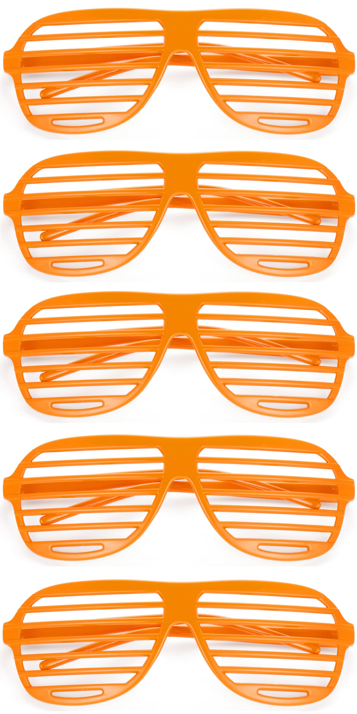 Komonee Unisex Orange 5 X Shutter Shades Fun Novelty Plastic Party Retro Fancy Dress Costume Prop Rave Club Eyewear Disco Adults 80'S Sunglasses