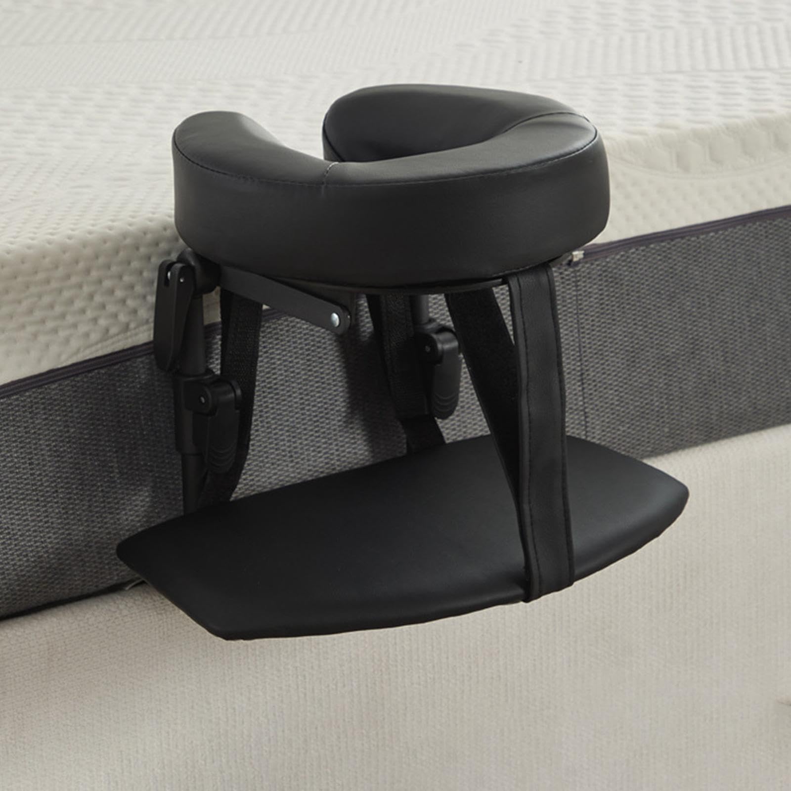 MagiDeal Reposacabezas para Colchón, Kit de Masaje para el Hogar, Almohada de Masaje Boca Abajo Altura Ajustable, Multifunción Cojín de Relajación Facial para Cama de Belleza, SPA, Salón, Negro