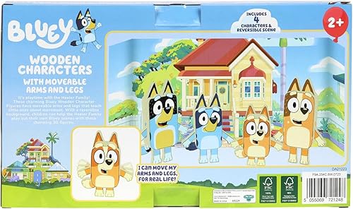 Miniatura 5 de Bluey Figuras de personajes de madera  4 figuras de madera coloridas  Certificado FSC para niños de 3 años en adelante