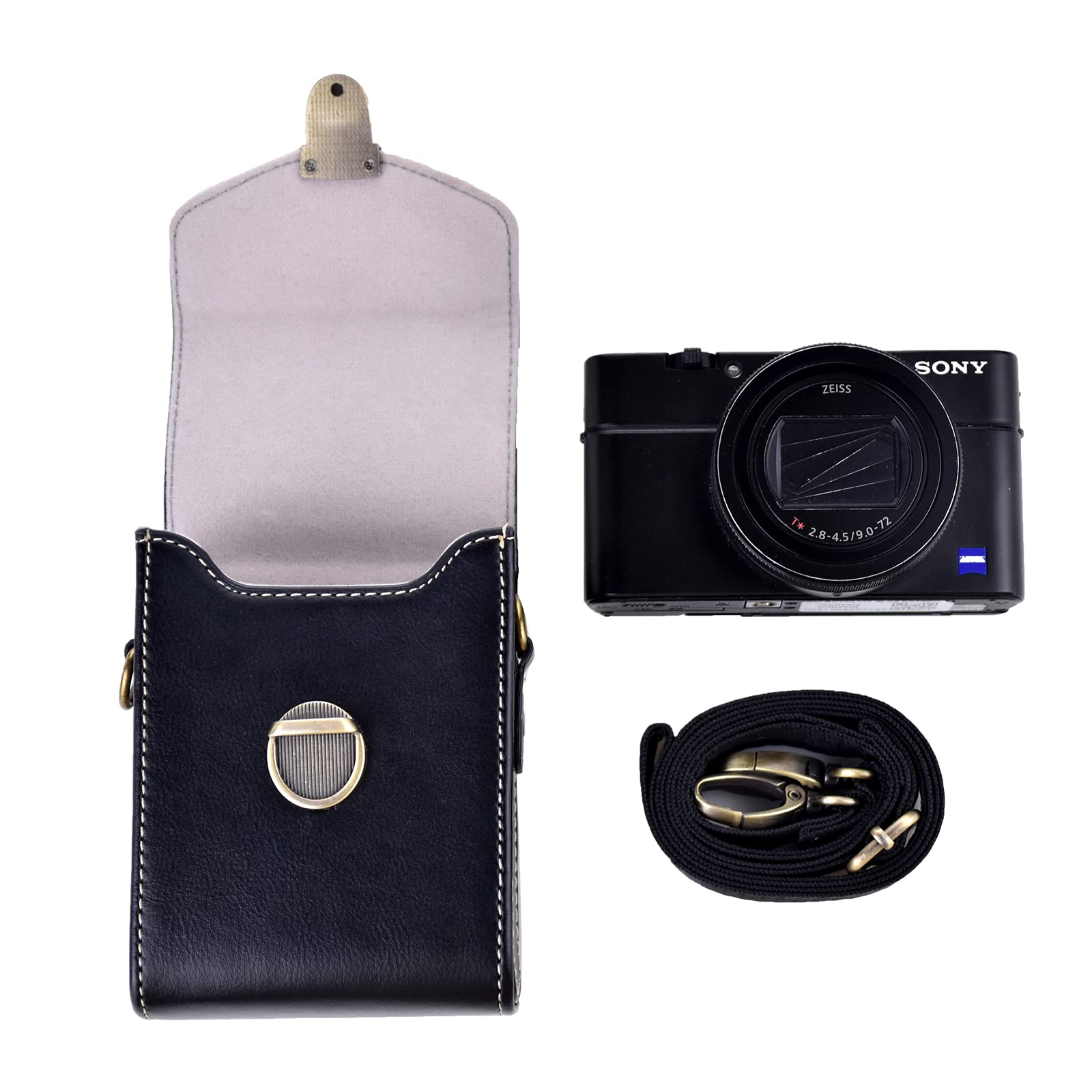 Rieibi Étui rétro en Cuir pour Appareil Photo Sony RX100 & HX Series pour Ricoh GR III II/Canon G7X II/G7X II/SX720/SX730/SX740/G9X/G9X II