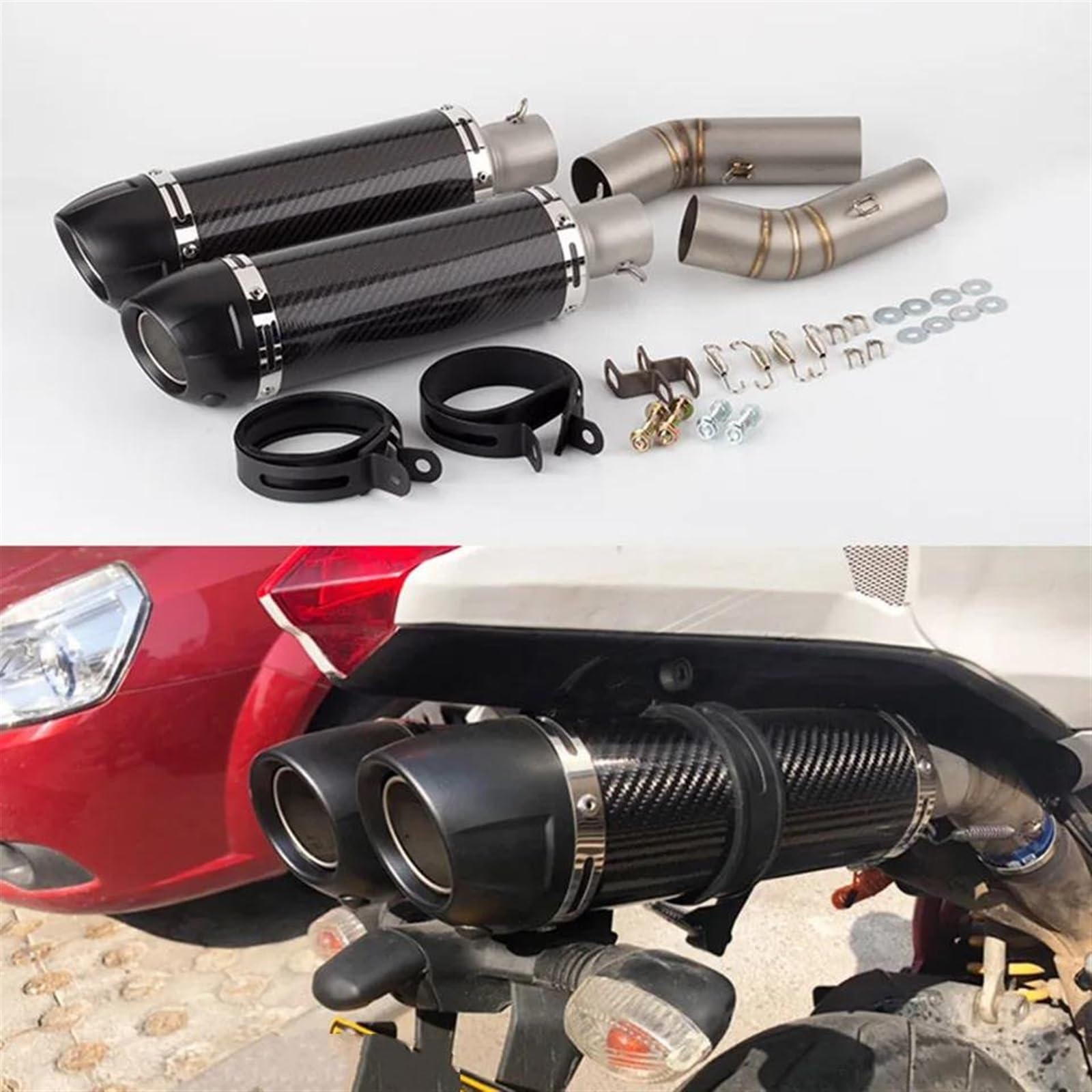 Sportowy modny design motocykl tłumik wydechowy pełny system poślizgu na środkowej rurze link wydechowy do Ducati 848 EVO 1098 1198 S/R 848 tłumik
