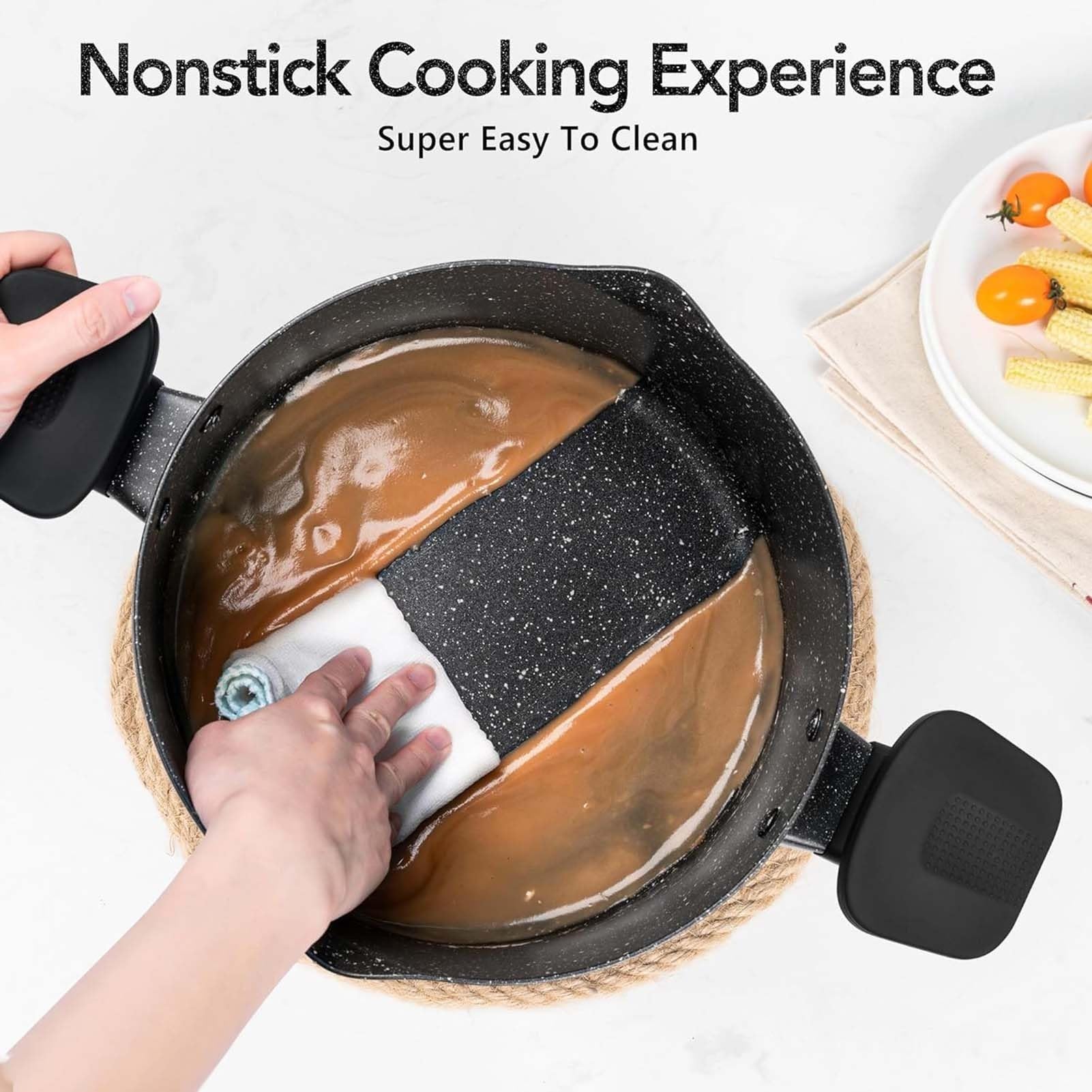 Garnek do makaronu o pojemności 6 litrów z pokrywką-cedzak, garnek do spaghetti kompatybilny z indukcją, garnek do zupy z uchwytami typu twist and lock, garnek do gotowania z nieprzywierającą pow