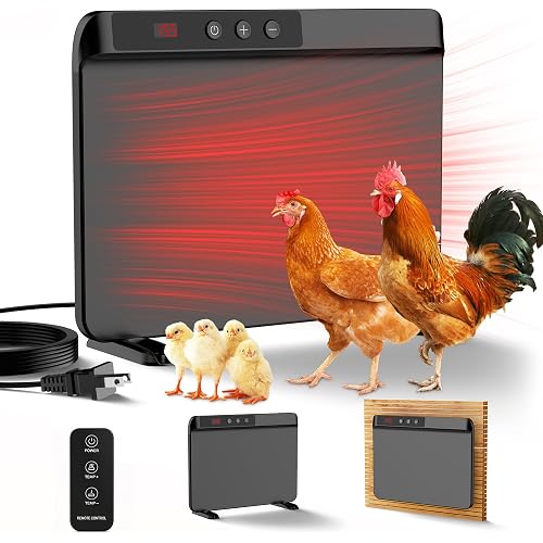 2026 Chicken Coop Heater, 200W UL Certified Radiant Panel, Black