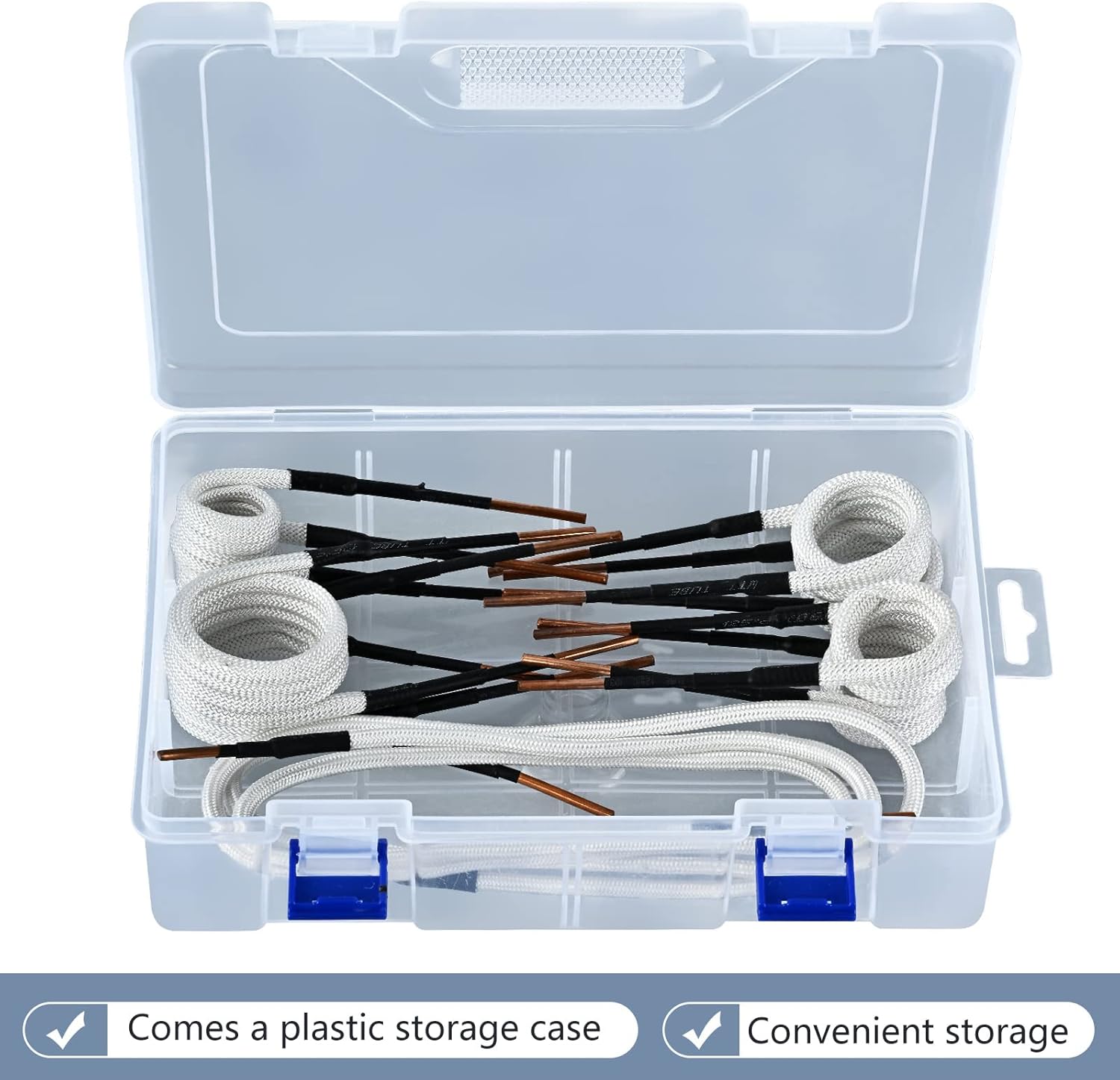 10PCS Induction Heater Coil Kit for Magnetic Heater, 8 Coils and 2 Free Forming Copper Wires with 1200℃ Heat Resistant for For Removing Rusty Bolts and Nuts