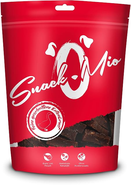 SnackOMio - Masticable Premium para Perros - Pechuga de Pato en Finas lonchas, 70g, (1 x 0.07kg)