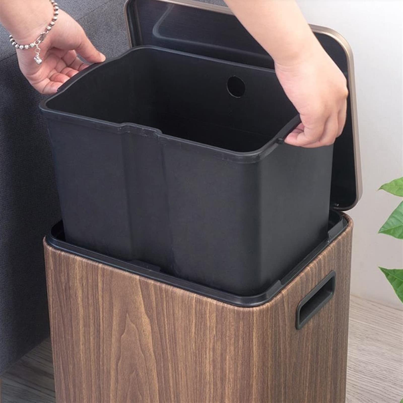 Pattumiera Toilette Da Bagno Con Pattumiera A Pedale Coperchio Cestino(15l)