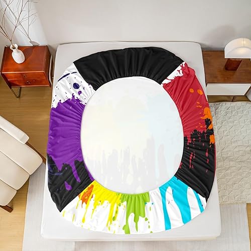 Vista 213 de Erosebridal Juego de sábanas de mariposa azul, tamaño matrimonial, sábanas de hongos y polilla de libélula, sábana encimera de fase lunar, sábana