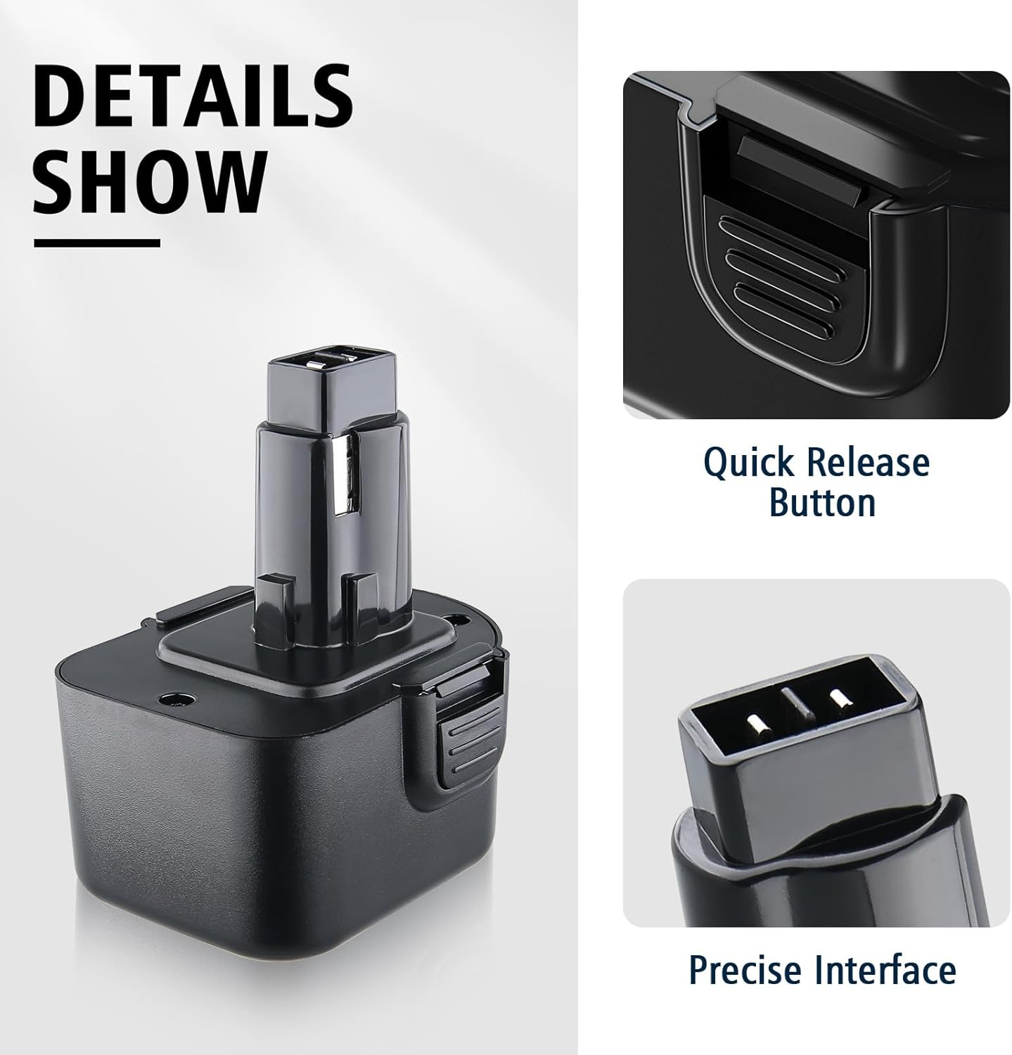 PDstation 2Pack 4800mAh DC9071 Battery Ni-Mh Replacement for Dewalt 12v Battery DW9072 DC9071 DE9037 DE9071 DE9072 DE9074 DE9075 152250-27 Compatible with Dewalt 12 Volt Battery Cordless Power Tool