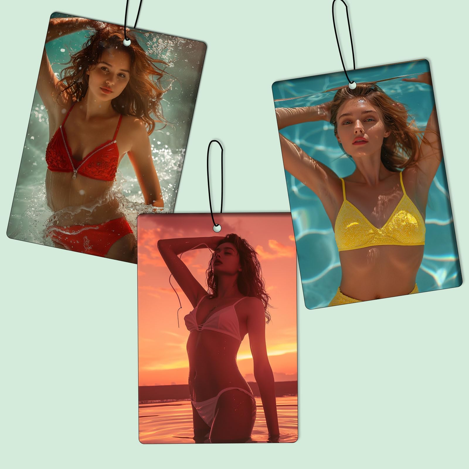 Custom Air Fresheners with Picture - Car Charm Refresher Hanging - Personalized Photo Air Freshener Car Decorations Gifts for Boyfriend (One PC)