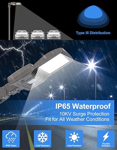 Miniatura 4 de KUKUPPO Luz LED de estacionamiento de 200 W, luz de poste de estacionamiento de grado industrial con certificación DLC UL, luz LED caja de zapatos