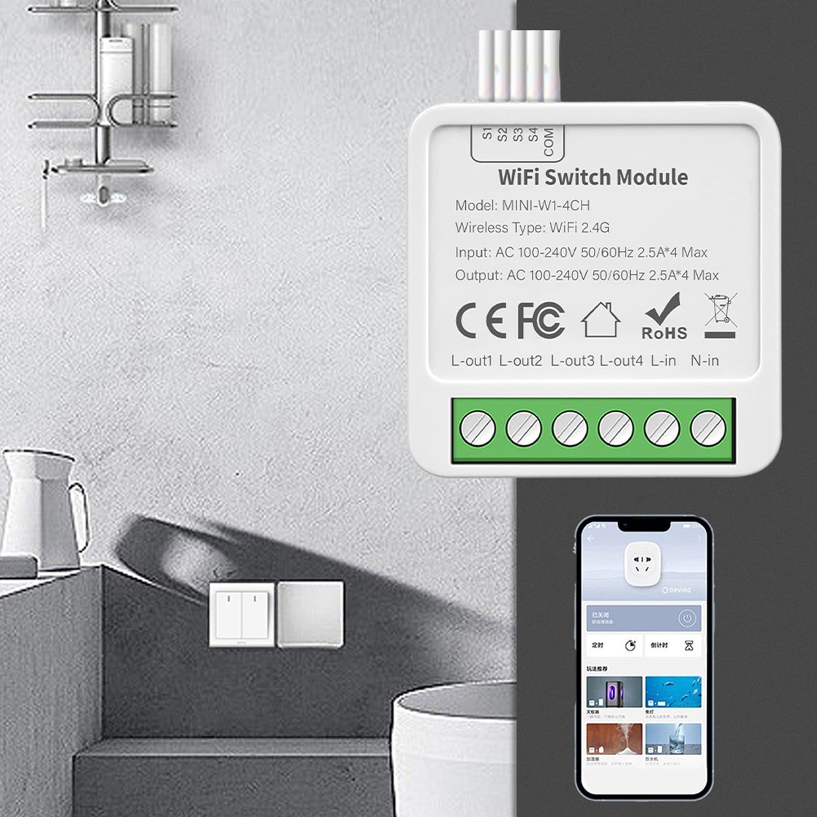 Tuya 4CH: 4 Channel DIY WiFI Switch With Built In RF Module Dry Contact - Foto 8