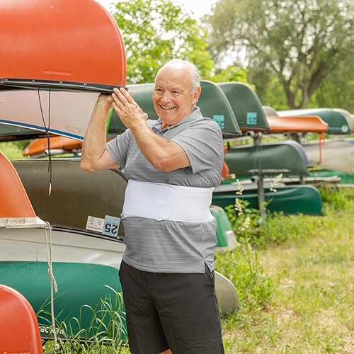 Miniatura 8 de BraceAbility Cinturón de sujeción para lesiones de costillas, soporte universal para hombres, costillas rotas, fracturadas o agrietadas, envoltura