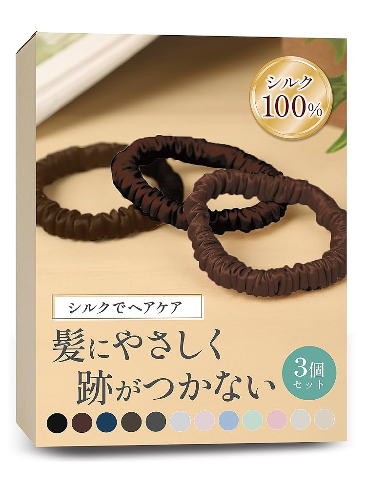 Amazon | 【ヘアケアのプロ監修】 シルク ヘアゴム シュシュ 髪