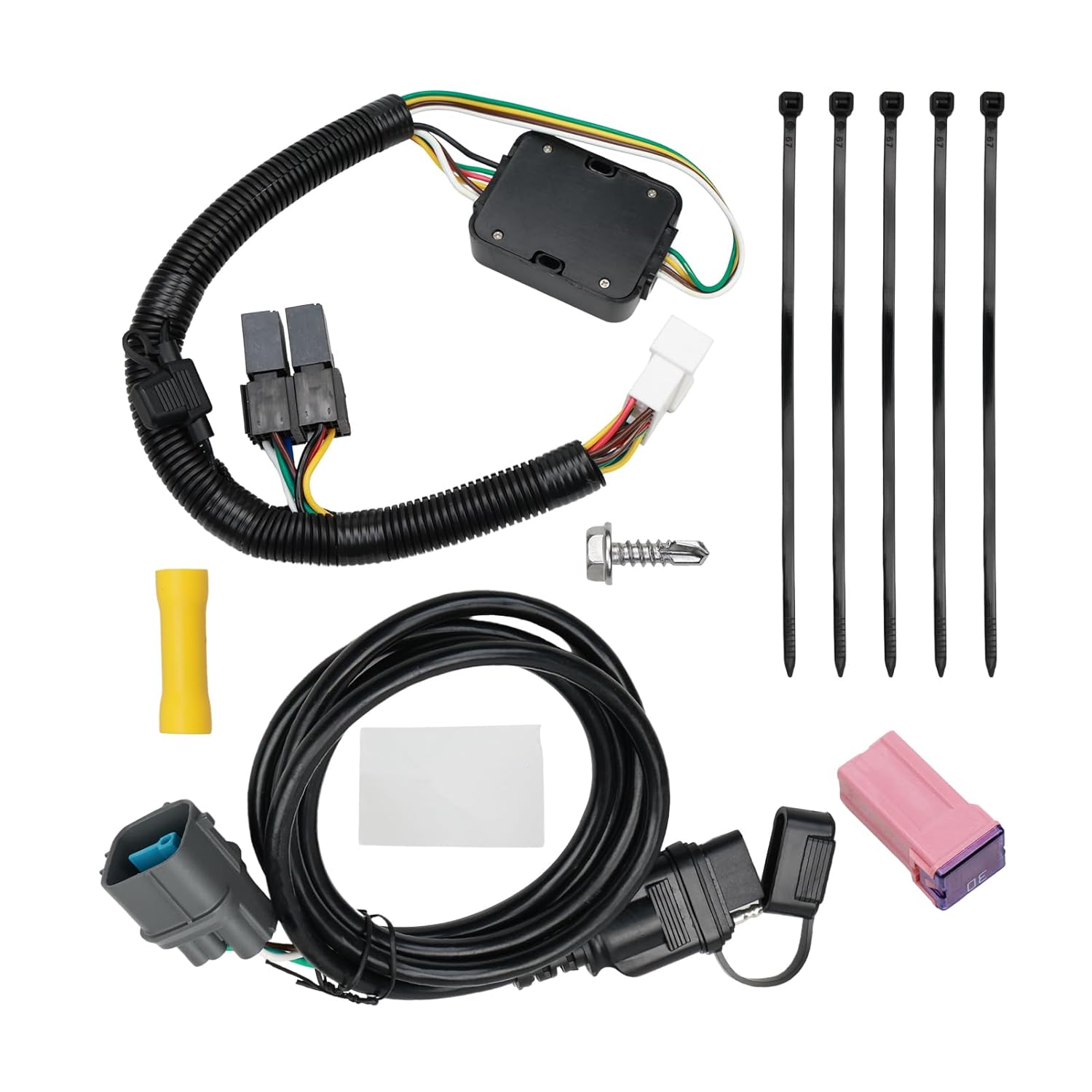 56170 4-Pin Trailer Wiring Harness Compatible with Honda Pilot 2012 2013 2014 2015 Towing Hitch Harness Vehicle-Side Custom