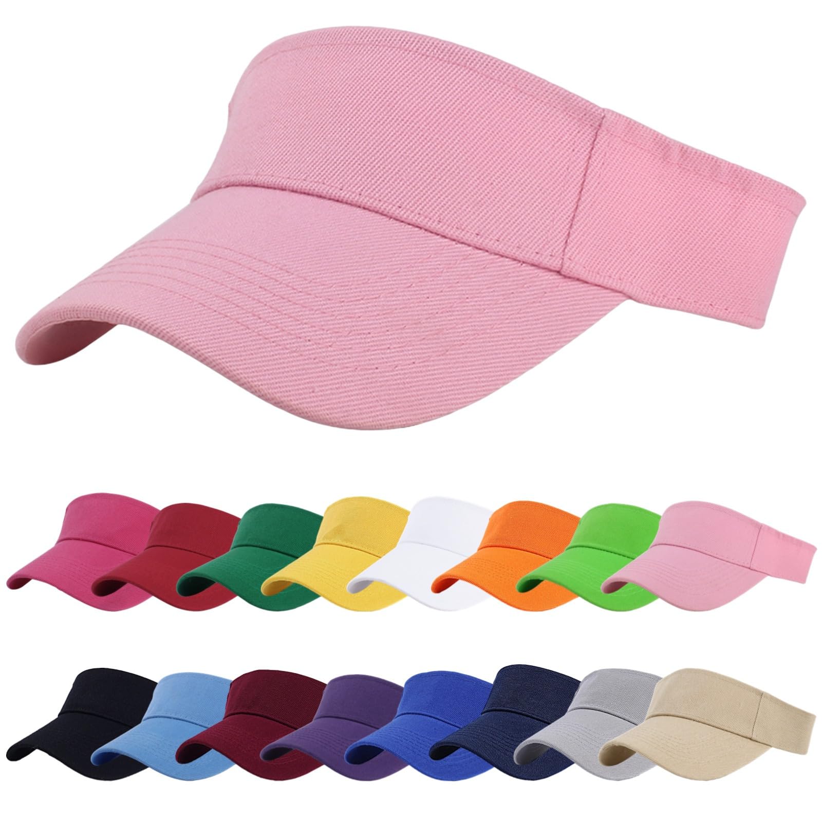 16 bunte verstellbare Sonnenhüte für Damen, UV-Schutzkappen für Outdoor-Aktivitäten, Mehrfach, Einheitsgröße