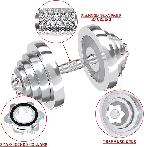 Miniatura 8 de VIVITORY Juego de mancuernas de fitness, juegos de peso ajustable de hasta 4466 libras, con varilla de conexión de metal utilizada como barra, pesas
