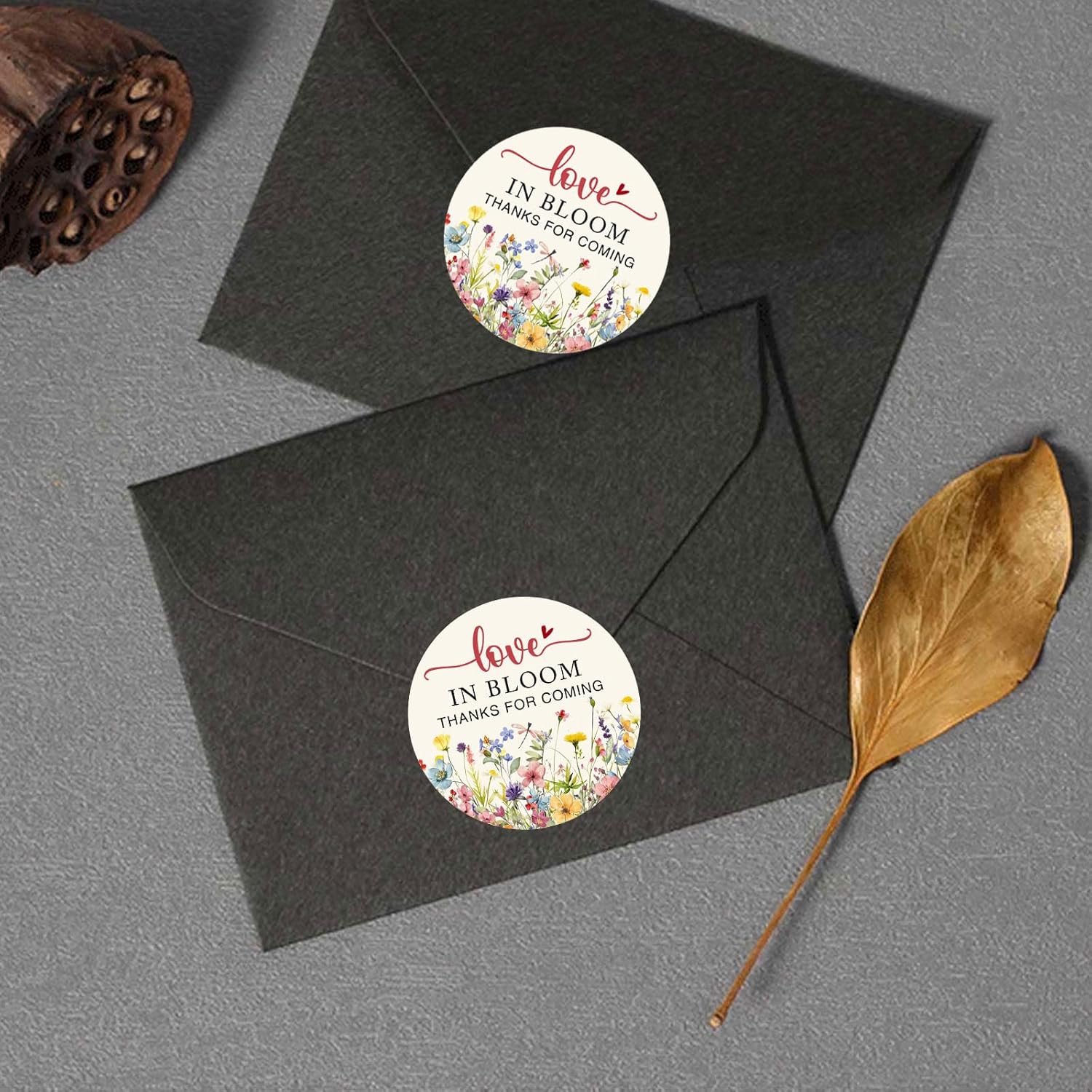 120 x Love in Bloom Wedding Stickers, Round Floral Labels, Bridal Shower Favor Stickers, Wedding Return Gift Stickers for Gift Bags, Candy Boxes, Envelopes, and Wedding Party Decorations, 1.6 inch - Image 4