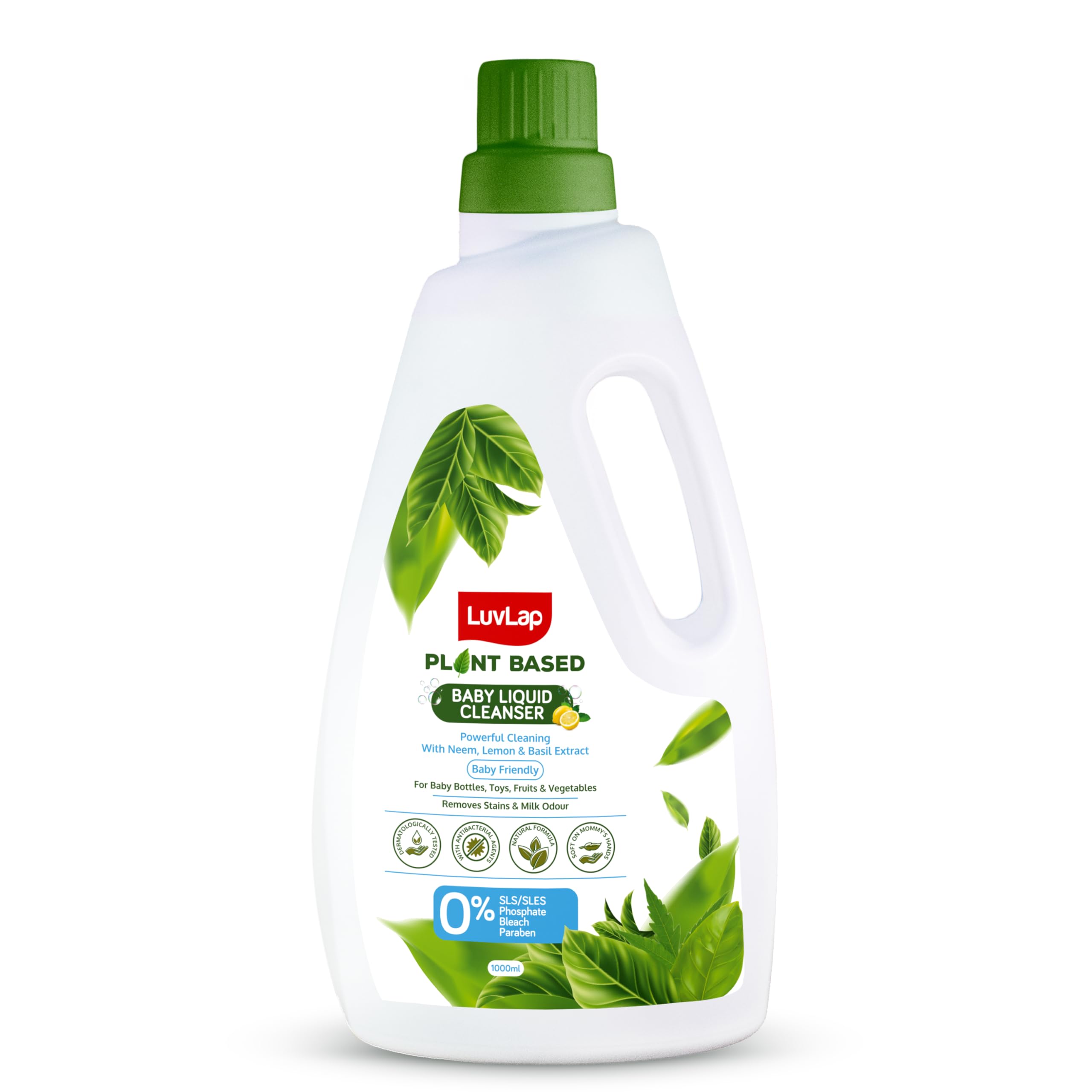 Luvlap Plant Based Liquid Cleanser, 1000ml, With Neem, Lemon & Basil, For Feeding Accessories, Toys, Fruits & Vegetables, 100% Food Grade, Free From Bleach & SLS-image-29