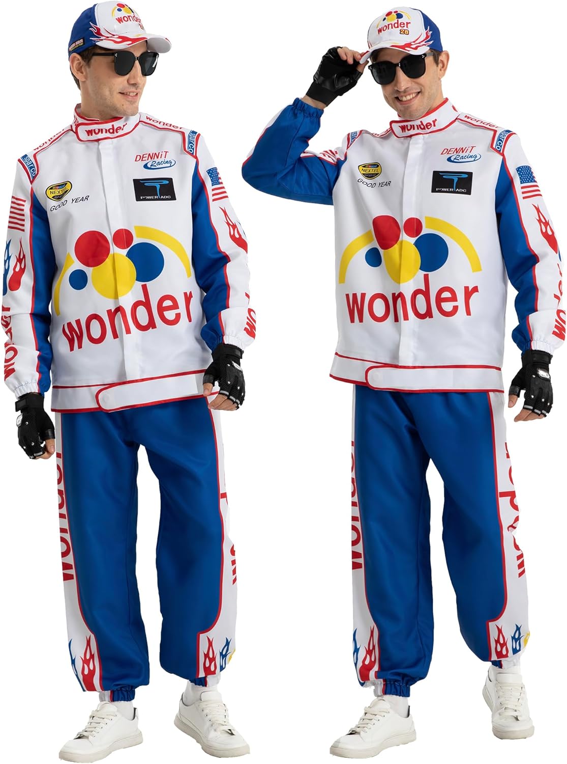 Race Car Driver Costume Jumpsuit Racing Suit Outfit Jacket Halloween Adult Men Women - Image 3