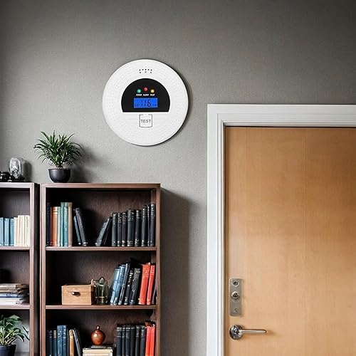 Miniatura 2 de Detector de humo y monóxido de carbono, detectores de humo de alarmas de incendio con batería, advertencia de sonido