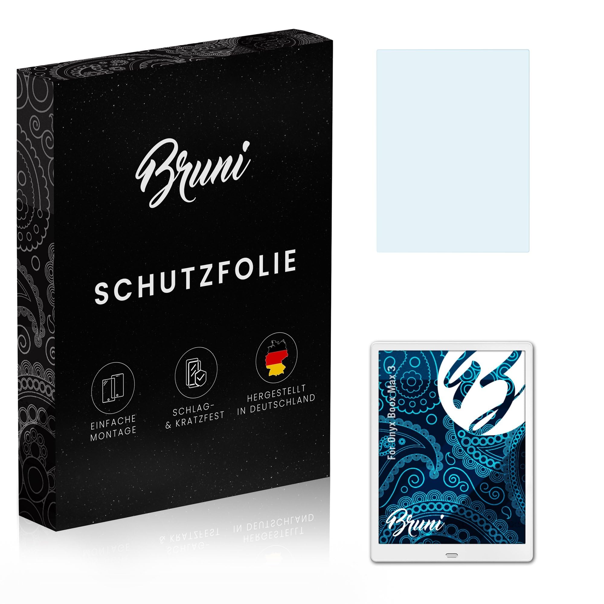 Bruni Screen Protector compatible with Onyx Boox Max 3 Protector Film, crystal clear Protective Film (2X)