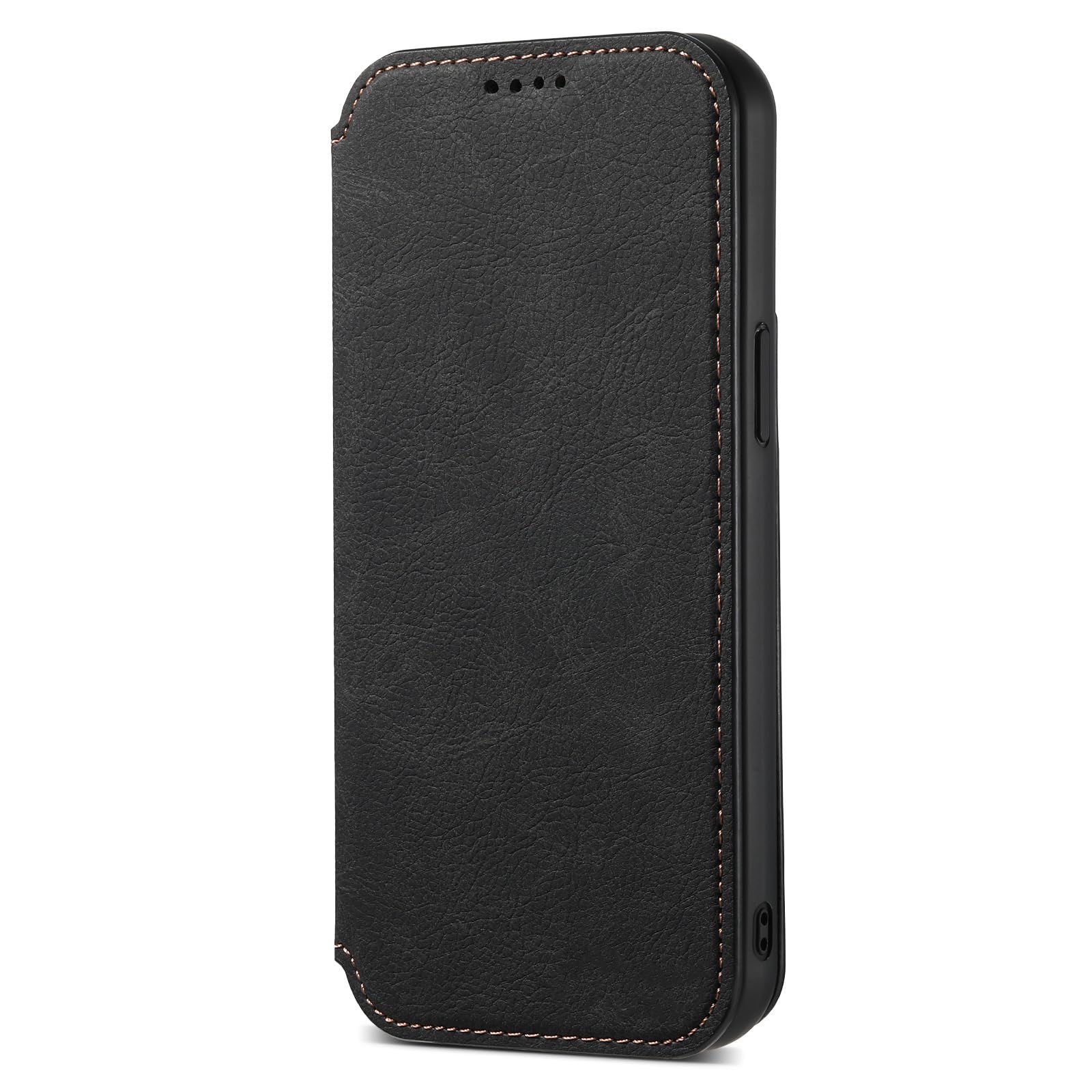 Custodia in pelle per iPhone 14 Pro Max/14 Pro/14 Plus/14, ultra sottile, a portafoglio, con chiusura magnetica, con supporto per carte di credito, supporto per ricarica wireless magnetica