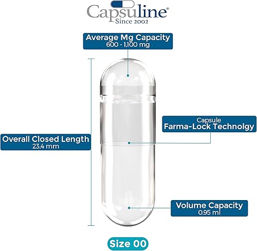 Miniatura 7 de Capsuline Cápsulas de gelatina DIY 00 cápsulas  Certificado Kosher, cápsulas de píldoras bovinas puras vacías y sin gluten  10,000 unidades,