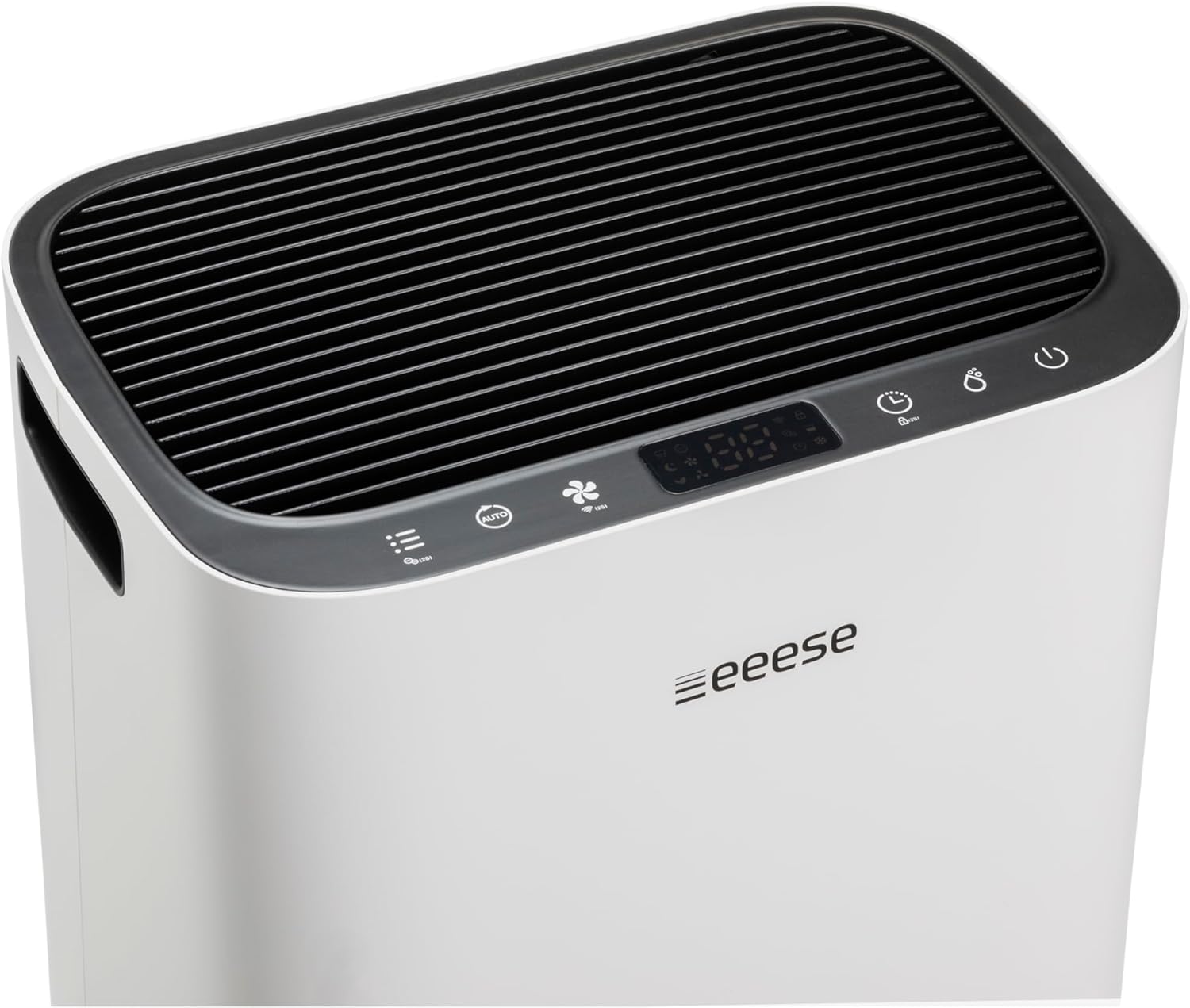 Top view of the eeese Anna Dehumidifier control panel