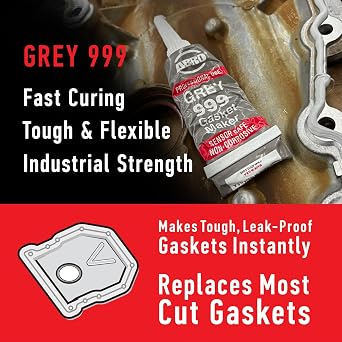 ABRO 999 RTV Silicone Gasket Maker & Sealant 650F, OEM, 3 oz-Grey | OEM-grade high-heat seal for valve covers, oil pans, timing covers and thermostat housings on cars and trucks