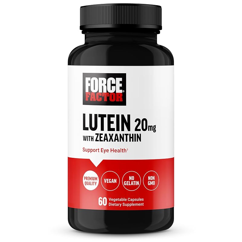 Force Factor Suplemento de Luteína e Zeaxantina 20 mg, 60 cápsulas vegetais