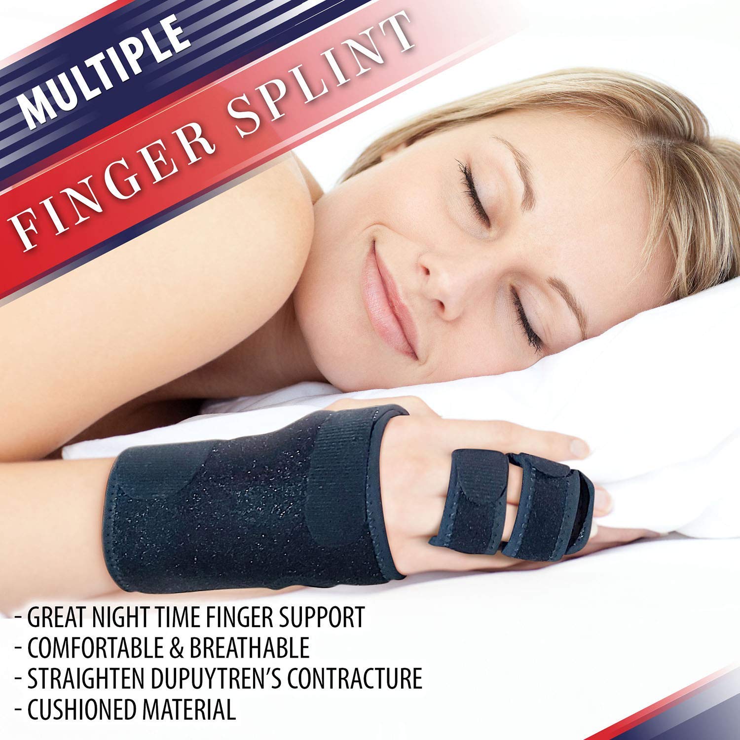 Trigger Finger Splint Finger Brace Supports Two or Three Fingers