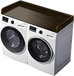 Washer Dryer Countertop, 27.5" W x 54" L Wood Shelf Topper With Edge, Laundry Wood Top for Storage Organization, Countertop for Washer and Dryer (Dark Walnut)