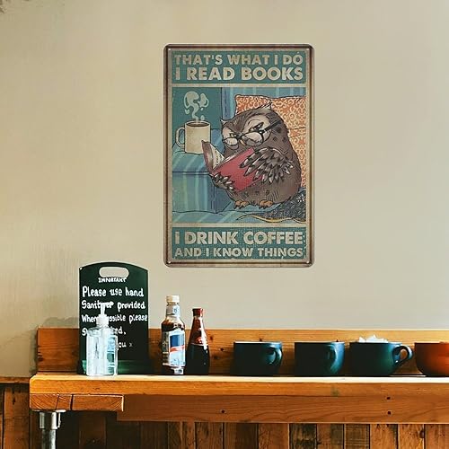 Miniatura 8 de GOPUTRYEN Póster vintage con texto en inglés «That's What I Do I Read Books I Drink Coffee and I Know Things», póster vintage con texto en inglés