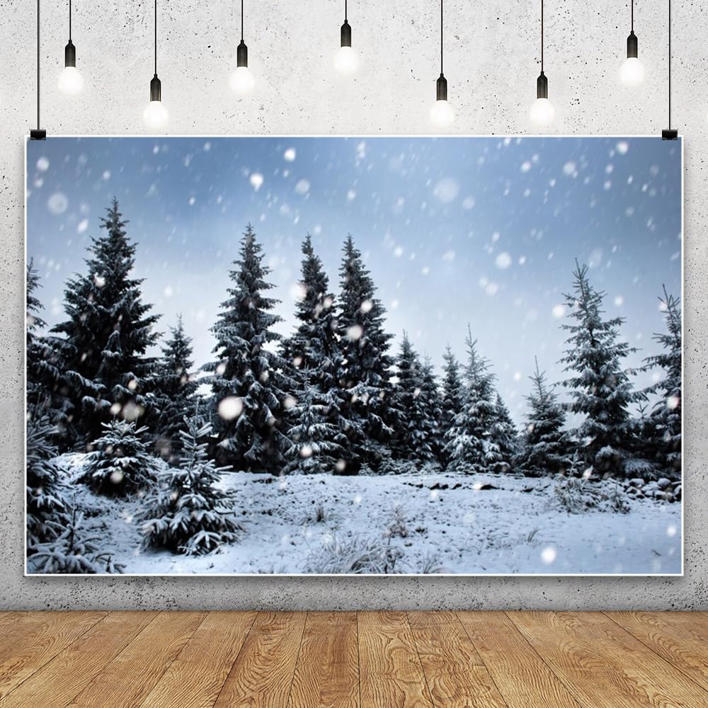 Ttincceer 1.8x1.2m Winter Schnee Wald Hintergrund Schneefeld Schneefall Weihnachtsbaum Weihnachtsfotografie Hintergrund Schwerer Schnee Winter Landschaft Hochzeit Party Geburtstagsfeier Hintergrund Elektronik & Foto