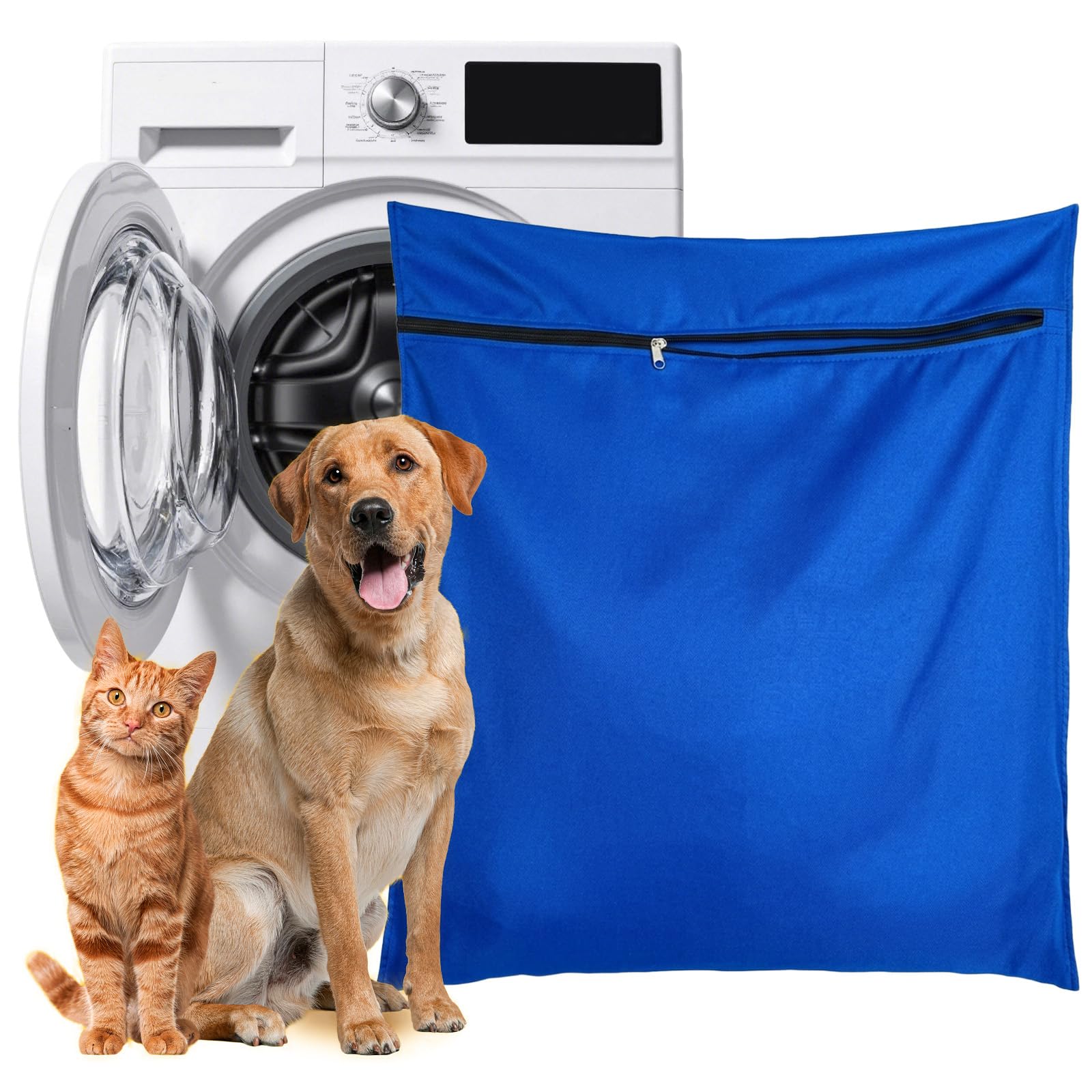 FunnAura 70x65CM Pet Laundry Bags for Washing Machine, Large Wash Bag with Zip for Dog Cat Items