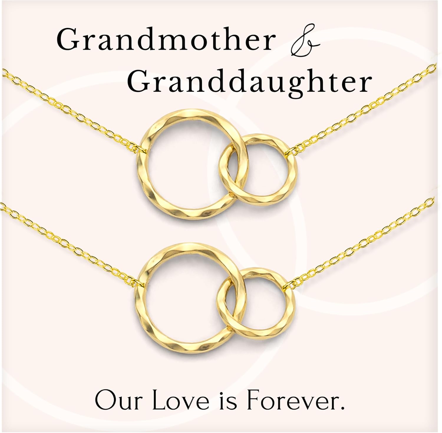 HOPE LOVE SHINE Grandmother Granddaughter Necklace set Gift Three Generation Sterling Silver Necklace