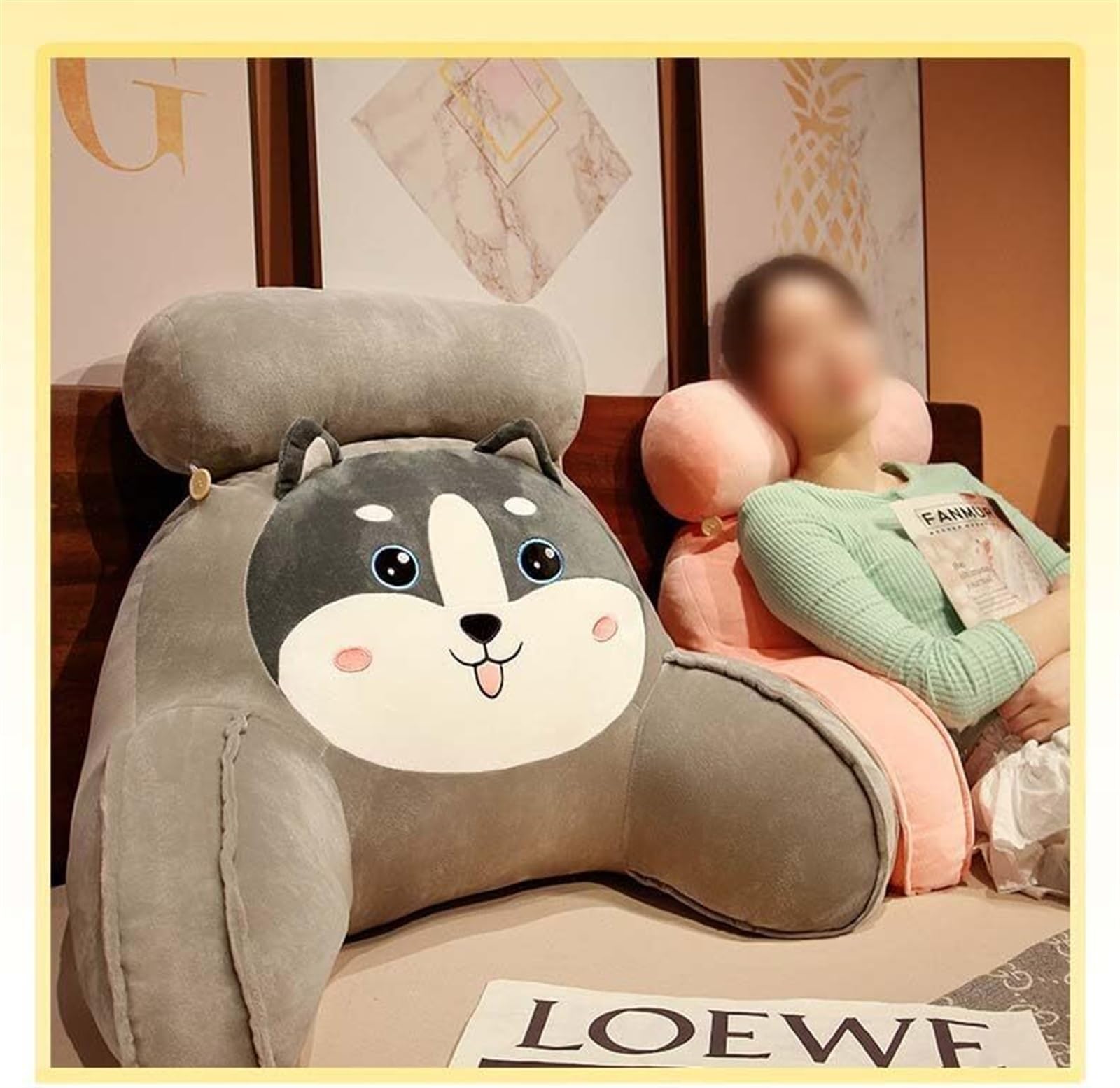Poduszka lędźwiowa do leżenia w łóżku, poduszka pod plecy z podparciem ramiona, oddychająca relaksacyjna(Pink,60 * 35CM)