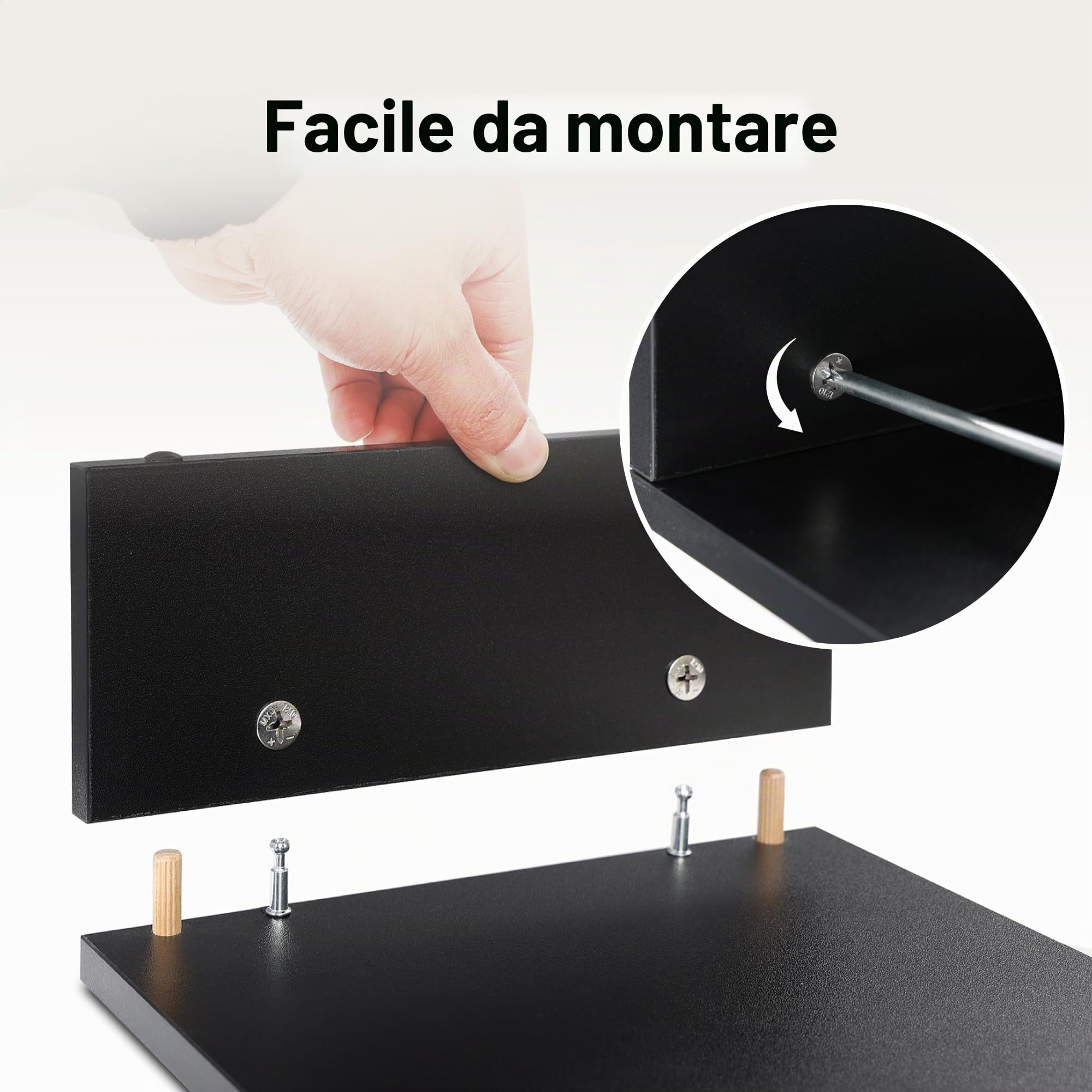 FITUEYES Supporto Monitor Supporto per Monitor in Legno con 2 Supporti per Telefoni, Lunghezza e Angoli Regolabili per 2 Monitor 79-111,2 x 27 x 10,5cm (Nero) DT111101WB