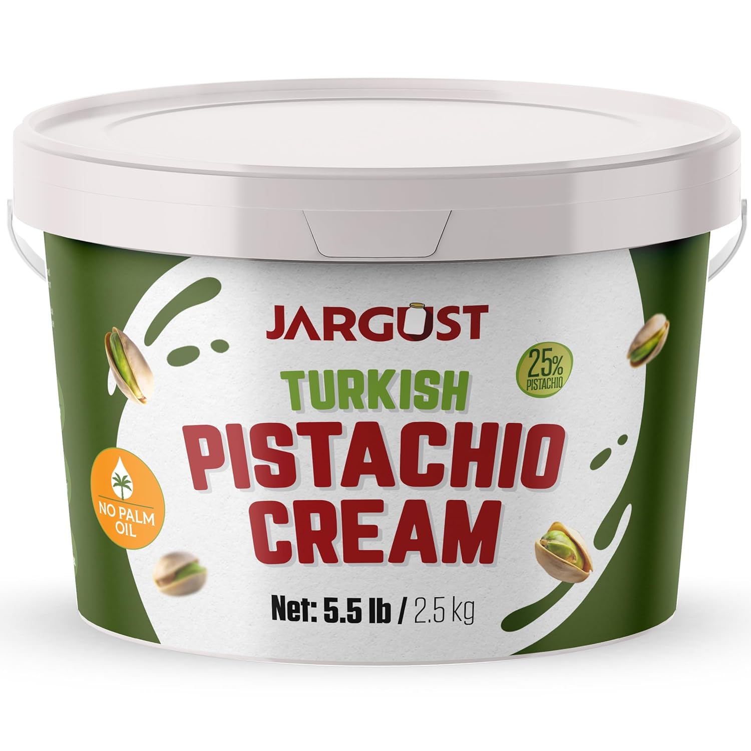 Bulk Pistachio Cream Spread 5.5 LB (2.5 kg) – Premium Turkish Pistachio Butter, Perfect for Dubai Chocolate Bar Kit, Gourmet Paste for Desserts, Breakfast, & Indulgent Treats
