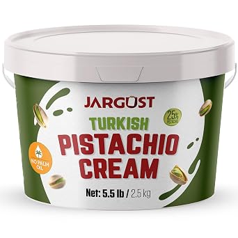 Bulk Pistachio Cream Spread 5.5 LB 2.5 kg Premium Turkish Pistachio Butter, Perfect for Dubai Chocolate Bar Kit, Gourmet Paste for Desserts, Breakfast, Indulgent Treats