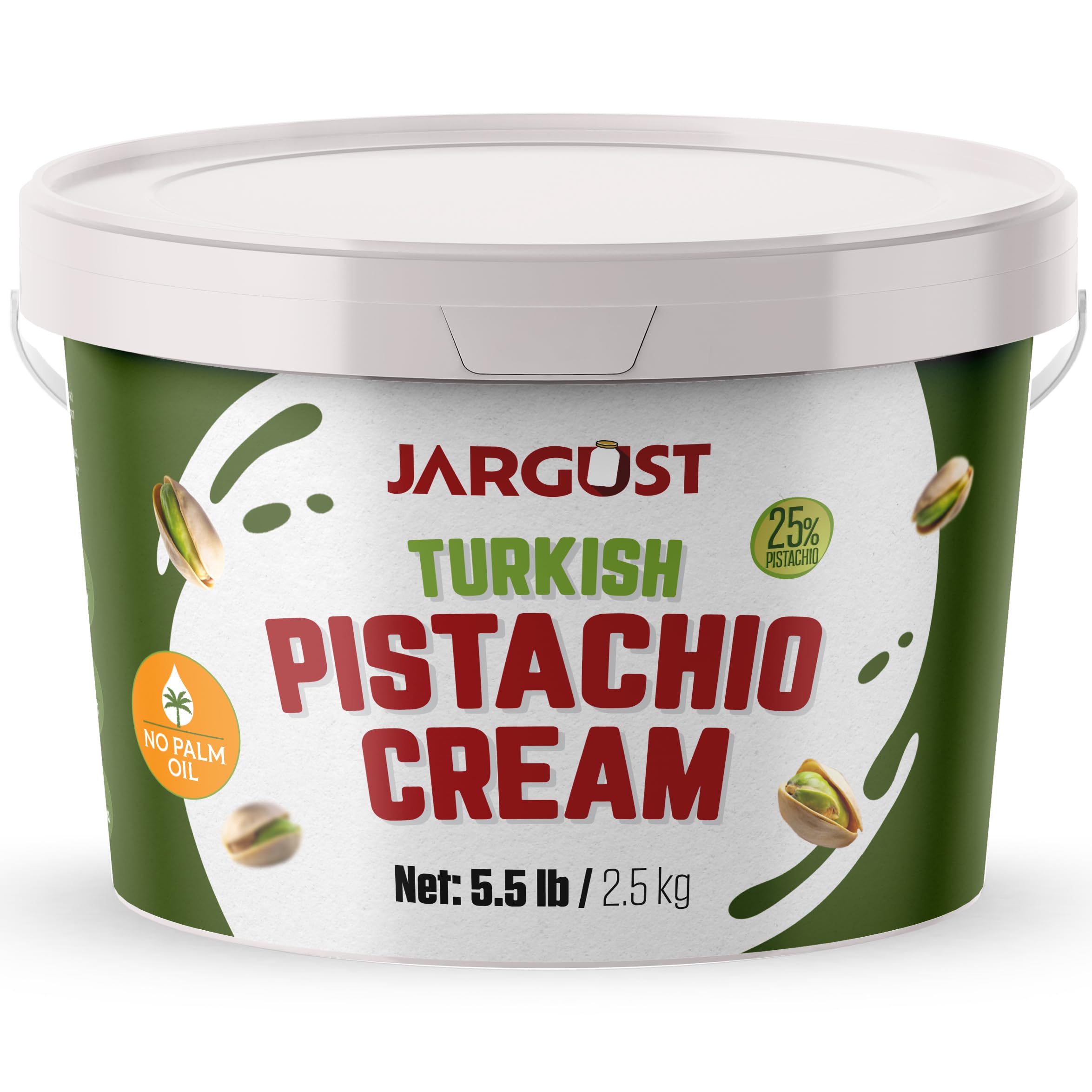 Bulk Pistachio Cream Spread 5.5 LB (2.5 kg) – Premium Turkish Pistachio Butter, Perfect for Dubai Chocolate Bar Kit, Gourmet Paste for Desserts,