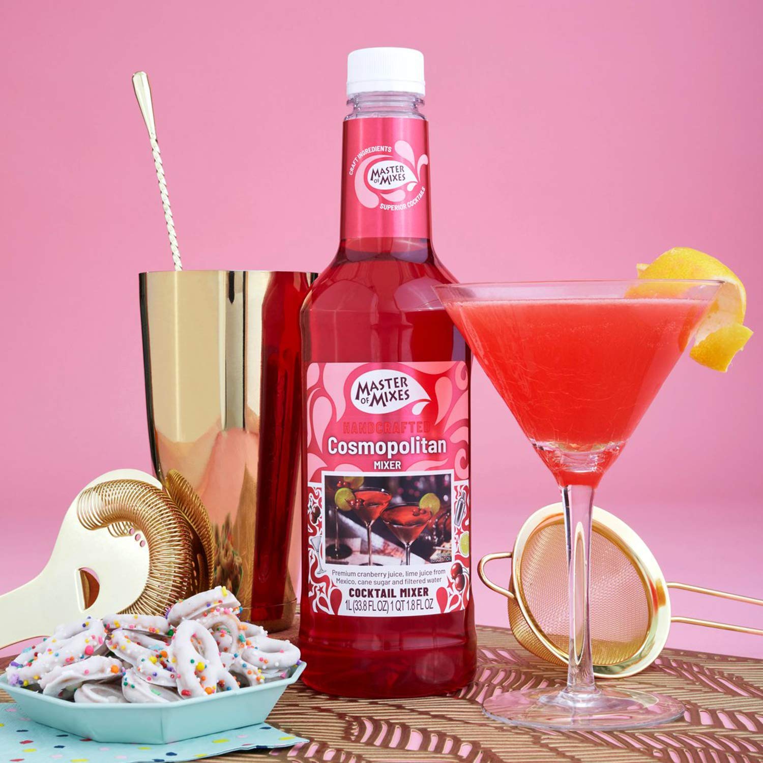 Master of Mixes Cosmopolitan Drink Mix, Ready To Use, 1 Liter Bottle (33.8 Fl Oz), Pack of 3